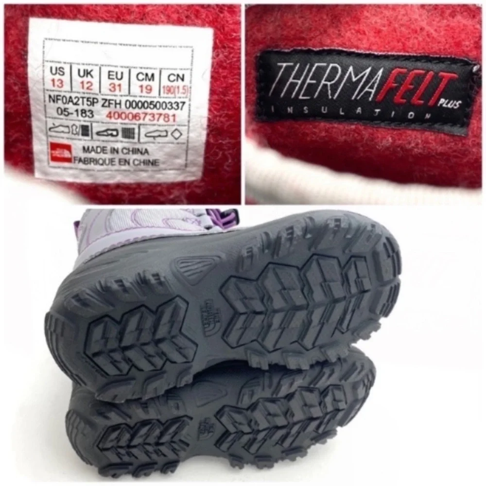 THE North Face Youth Alpenglow IV Snow Winter Boot ThermaFelt Lined NF0A2T5P